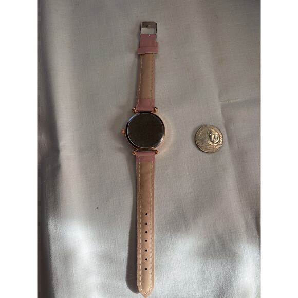 Black Cat Womens Watch Jeweled Glam Pink Band Crazy Cat Lover Lady NWT - Picture 4 of 5